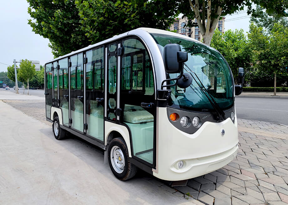 Electric Sightseeing Bus-17 Seats Enclosed Carriage Shuttle Bus